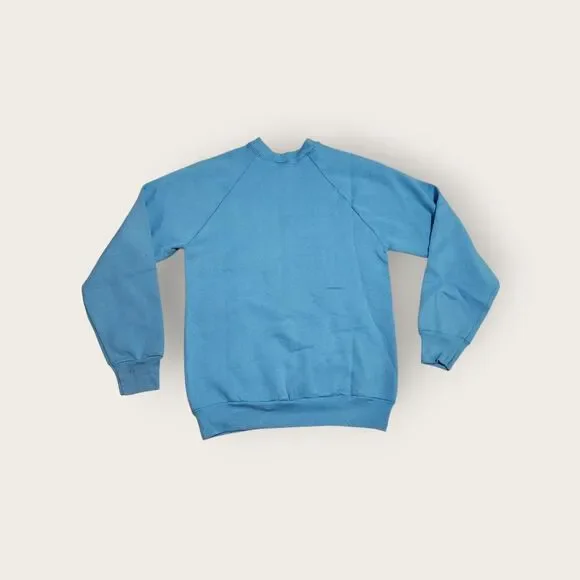 Vintage 90s blue and gold celestial moon and stars graphic crewneck sweatshirt M - Picture 2 of 4